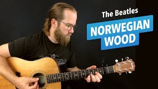 🎸 Norwegian Wood • The Beatles guitar lesson w tabs [upl. by Abihsot]