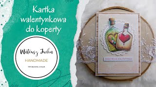 Prosta kartka walentynkowa do kopertyTUTORIAL  scrapbooking [upl. by Dis]