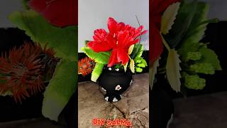 how to make a beautiful flower 🌹🌷 pot with handi at home 🏡😁diy art craft  homemade [upl. by Joycelin]