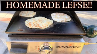 Homemade Lefse On The Blackstone Griddle  Norwegian potato flatbread holiday favorite [upl. by Ylle]