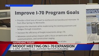 MoDOT hosting meeting on I70 expansion today in Warrenton Missouri [upl. by Nennek]