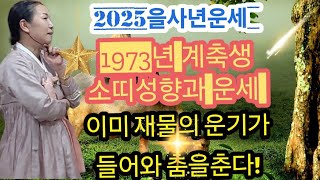 2025년을사년 1973년 계축생 소띠 운세이미 재물의 운기가 들어왔다 10년 대박을 잡아라 [upl. by Ylrebmyk]