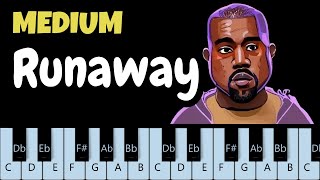 Runaway  Kanye West INTERMEDIATE Piano tutorial INTRO [upl. by Capps]