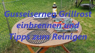 Gusseisernen Grillrost einbrennen und Tipps zum Pflegen [upl. by Aynotel]