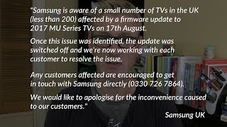 Did Your Samsung Smart TV Just Die From a Software Update Samsung Responds [upl. by Rifkin213]