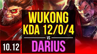 WUKONG vs DARIUS TOP  KDA 1204 Rank 14 Wukong Triple Kill  TR Grandmaster  v1012 [upl. by Ardnuhsor]