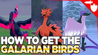 How to Get Galarian Birds Articuno Zapdos amp Moltres in Pokemon Sword and Shield DLC Crown Tundra [upl. by Sibilla]