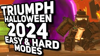 TRIUMPH NIGHT 1 HALLOWEEN 2024 EVENT  EASY amp HARD MODES  Tower Defense Simulator [upl. by Oruam]