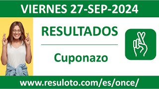 Resultado del sorteo Cuponazo del viernes 27 de septiembre de 2024 [upl. by Malanie439]