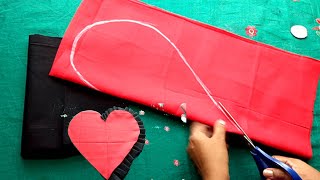 Cushion cover in Hindi सुंदर तकिया कवर बनाने Beautiful Heart shape pillow cutting [upl. by Vanderhoek]