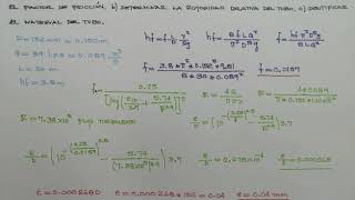 Determinación del factor de fricción rugosidad relativa y rugosidad absoluta [upl. by Caritta]