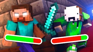 Dream VS Herobrine but with HEALTH BARS [upl. by Enoyrt]