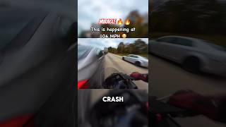 LaneSplitting Biker Clipped By BMW At 104 MPH Pulls Off Miracle Save short bikecrashing [upl. by Auohc174]