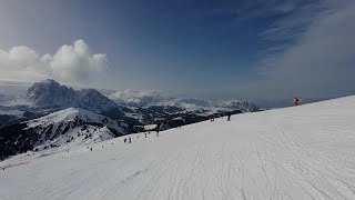 La Longia  The longest run from “Legendary 8quot slopes in Val Gardena Dolomiti Italy Feb2024 4K [upl. by Ainer743]