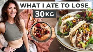 What I Ate In A Day To Lose 30kgs  Calorie Deficit Tips amp How To Still Eat What You Love 🥯🌮🍌 [upl. by Devona]