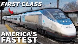 Americas FASTEST Train First Class Acela Journey from DC to NYC [upl. by Elane780]