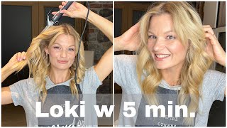 Hairstyle jak zakręcić loki na lokówce  trwałe loki w5 minut [upl. by Aliet]