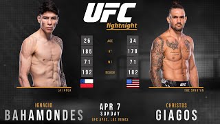 Ignacio BAHAMONDES vs Christos GIAGOS Full FIGHT UFC [upl. by Downes388]