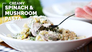 Creamy Spinach and Mushroom Pasta [upl. by Ayekim]