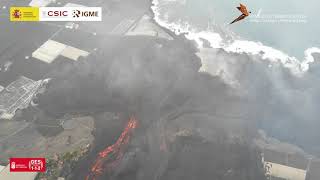 15112021 Estado general coladas acantilados Erupción La Palma IGME [upl. by Nnaael]