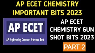 ap ecet chemistry gunshot bits ap Ecet chemistry 2023 important bitsap ecet cheat codes [upl. by Adeline548]