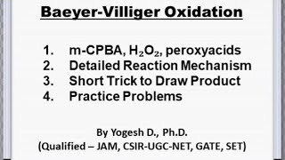 Baeyer Villiger Oxidation Reaction With Mechanism and Practice Problems [upl. by Yllod570]