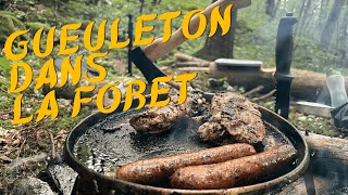 Gueuleton Dans La Forêt   BIVOUAC BUSHCRAFT [upl. by Asseret994]