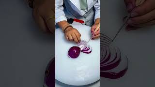 🌼How To Cut Onions Beautifully And Quickly Fruitcarving Vegetables plate [upl. by Jerrilee184]