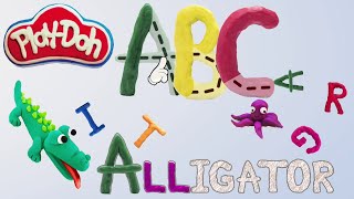 Play Doh Alphabets and Animals Part 1 ABC Writing with Phonic Sounds [upl. by Shena132]