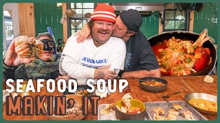 Brad amp Matty Matheson The Bear Make Seafood Soup  Makin It  Brad Leone [upl. by Thar]