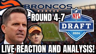 Denver Broncos 2024 NFL Draft ROUND 47 Live Stream REACTION AND ANALYSIS w Pick Spoilers [upl. by Hagai249]