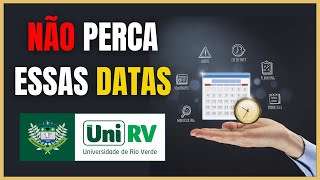 Principais datas do vestibular de medicina da UniRV [upl. by Irakab]