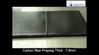 SONOTEC CARBON FIBER PREPREG is cut with Ultra Sonic Cutter English [upl. by Islean]