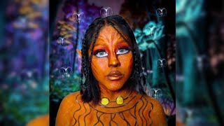 Maquillaje de quotAvatar Anaranjadoquot Tutorial Paso a Paso 🎨🖌🧡 makeup art halloween avatar artist [upl. by Mannos986]