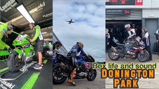 Pit box and real sound superbike free practice day 1 Donington Park circuit [upl. by Luann]