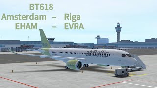 World Tour  Infinite Flight  AirBaltic  A220–300  Amsterdam – Riga [upl. by Edieh]