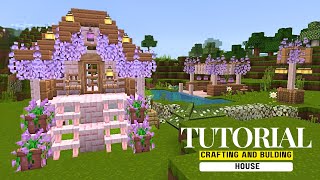 Crafting and Building How to Build a cute Cherry Blossom House Tutorial Starter House [upl. by Ansev]