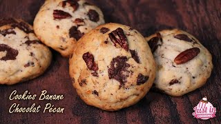 Recette de Cookies Banane Chocolat et Noix de Pécan [upl. by Ivanah]