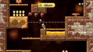 New Super Mario Bros U  Stoneslide Tower Climb Gold Medal [upl. by Hsihsa615]