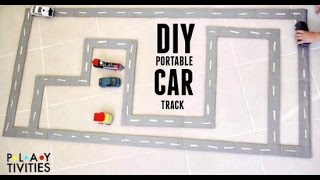 Portable DIY CAR TRACK made from cardboard [upl. by Rhodes800]