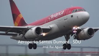 Aeroporto Santos Dumont Aviões Pousando e Decolando GOL AZUL TAM AVIANCA TRIP [upl. by Hnahym]