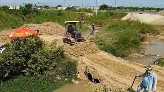 Incredible Small Bulldozer And Dump Truck Working to fill the soil [upl. by Ihsoyim]