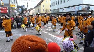 Fanfarenzug Wurmlingen im Fasnetumzug in Tuttlingen 132014 [upl. by Suiddaht]