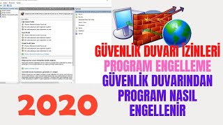 GÜVENLİK DUVARI İZİN VERME  GÜVENLİK DUVARI PROGRAM ENGELLEME  WİNDOWS GÜVENLİK DUVARI KAPATMA [upl. by Rolat]