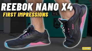 REEBOK NANO X4  First Impressions and Workout Plus X3 vs X4 [upl. by Sivram843]