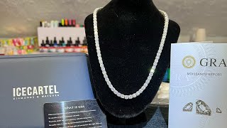 Jewelry reveal amp review unboxing an 18inch 5mm moissanite tennis chain from Ice Cartel [upl. by Neirol]