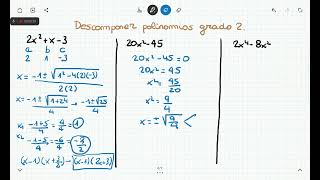 Aprendemos a descomponer polinomios de grado 2 [upl. by Barden]