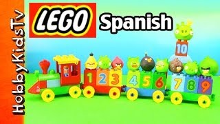 LEGO Number Train Set  Learn SPANISH Numbers HobbyKidsTV [upl. by Seem17]