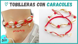 Como hacer TOBILLERAS de HILO con CONCHAS O CARACOLES 🐌  Verano Curso de Bisutería 12 [upl. by Girish]