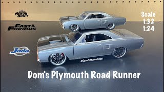 Doms Plymouth Road Runner Grey Tokyo Drift by Jada Diecast Unboxing Letty Ortiz Legacy Series [upl. by Latsyek788]